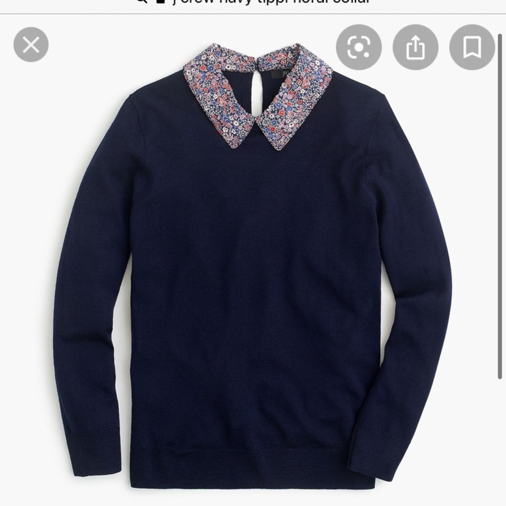 J.Crew liberty print Collared Tippi Sweater